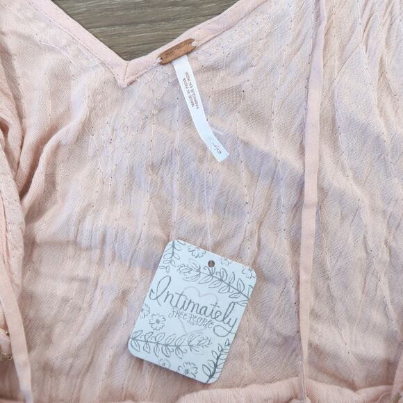 Free People Free Fly Light Pink Beaded Cami Tank Top Large NWT - Picture 5 of 8